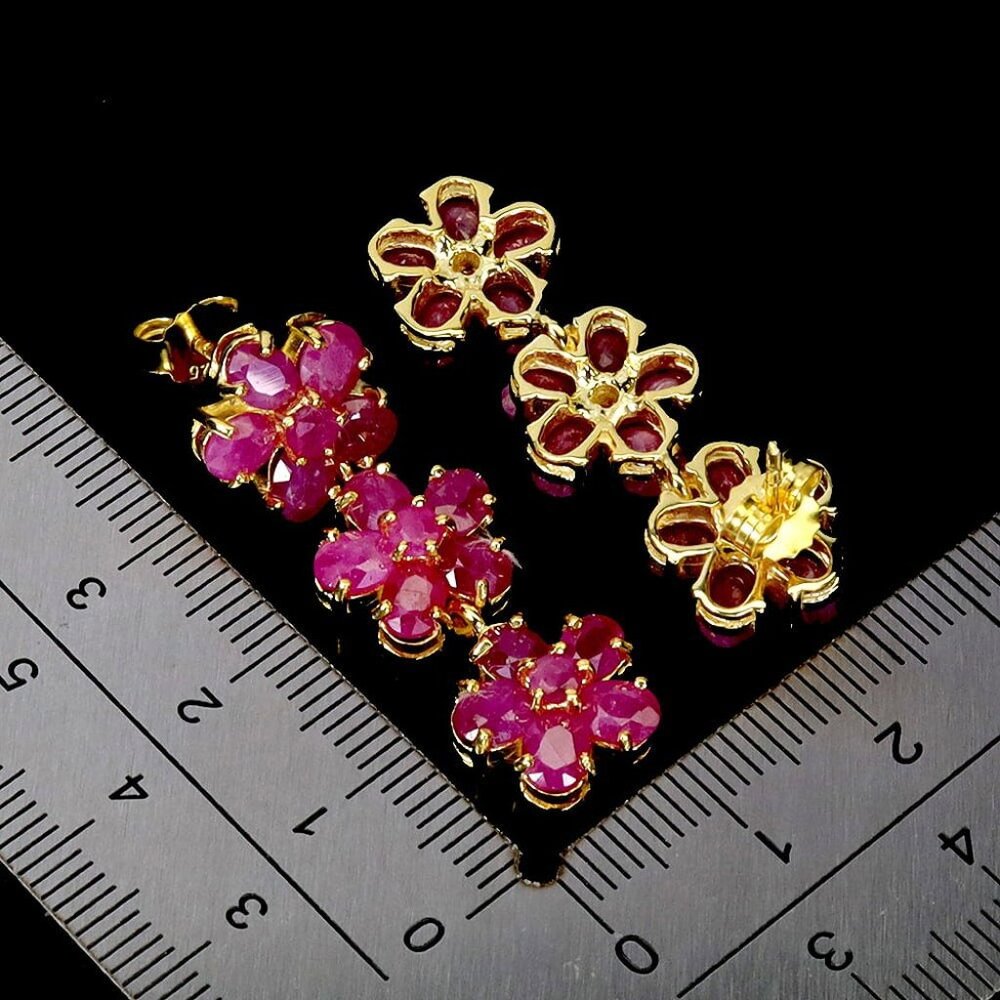 Sterling Silver Earrings With Ruby - image 2